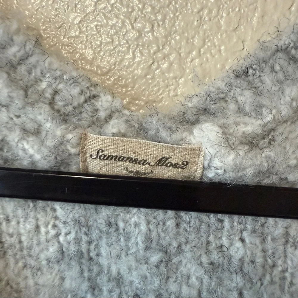 Samansa‎ Mos2 Boucle Gray Women's Sweater Cardigan Sz F or Small - Picture 3 of 11